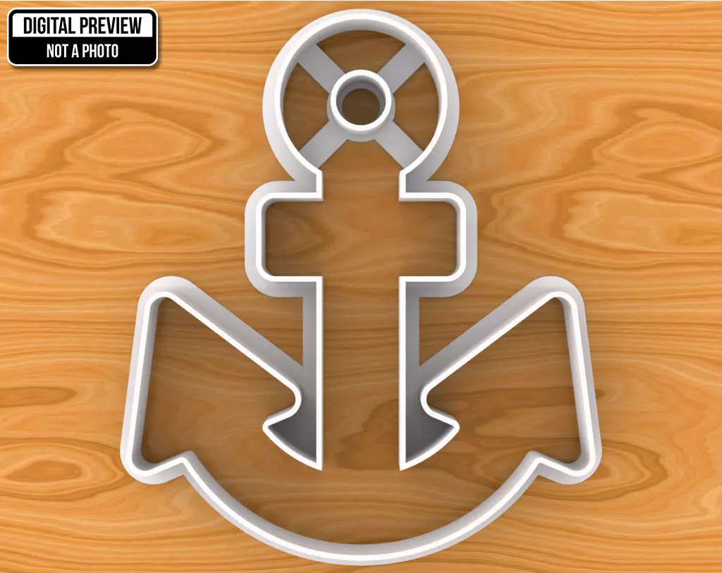 Anchor Cookie Cutter 3D print model_0