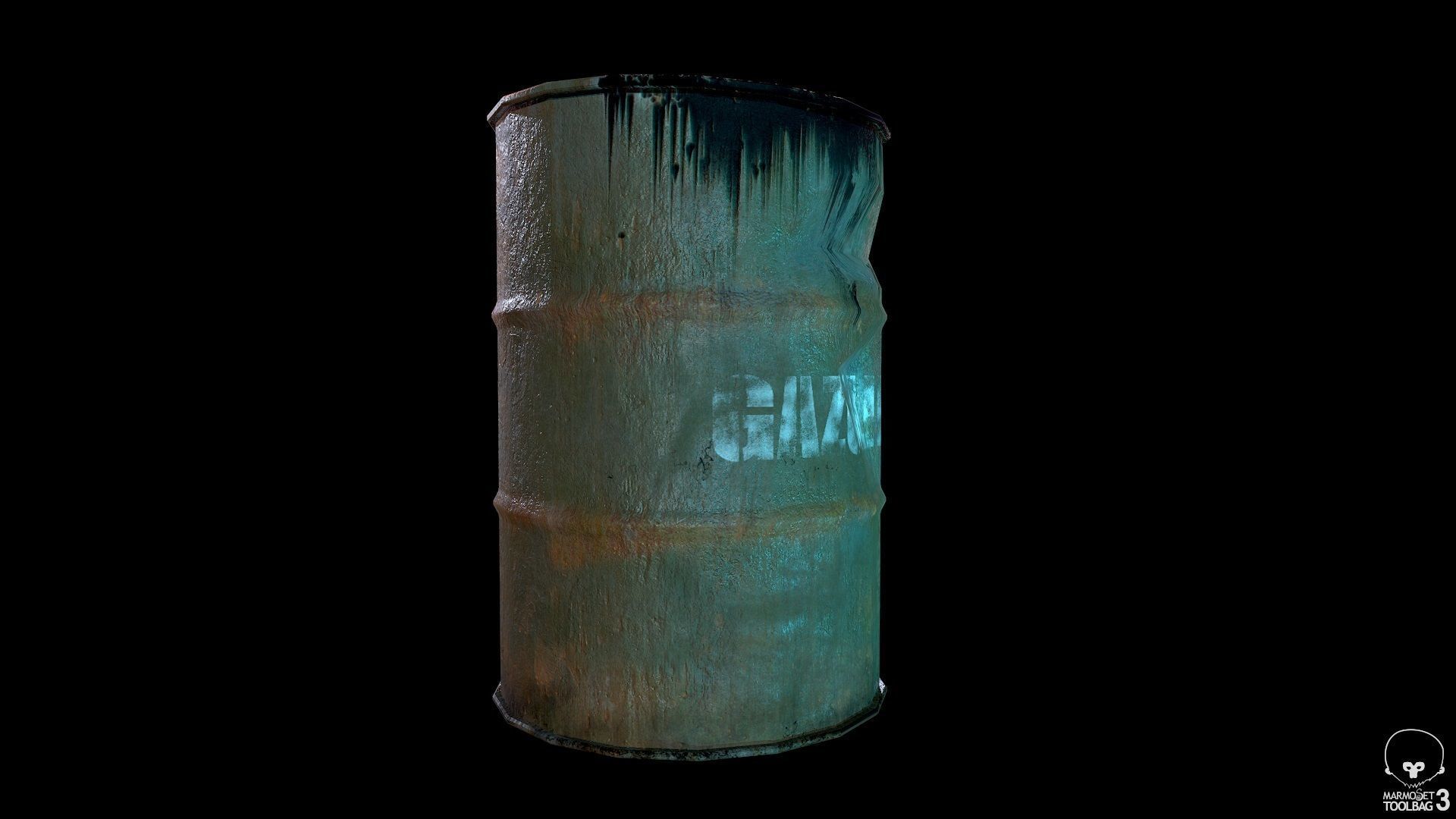 Oil Barrel Low-poly 3D model_0