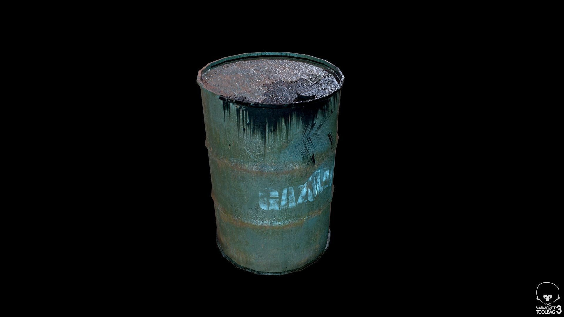 Oil Barrel Low-poly 3D model_8