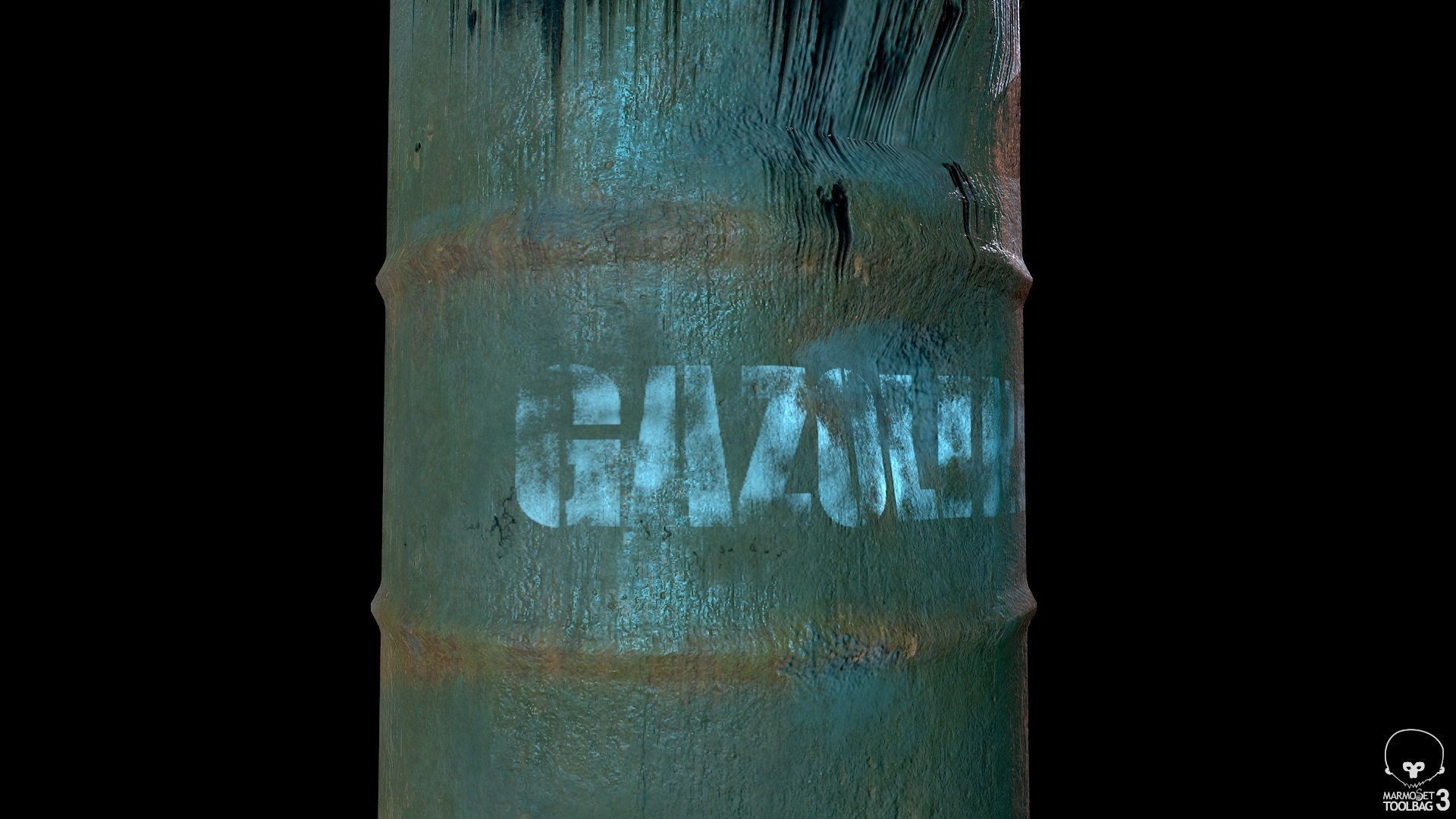 Oil Barrel Low-poly 3D model_3