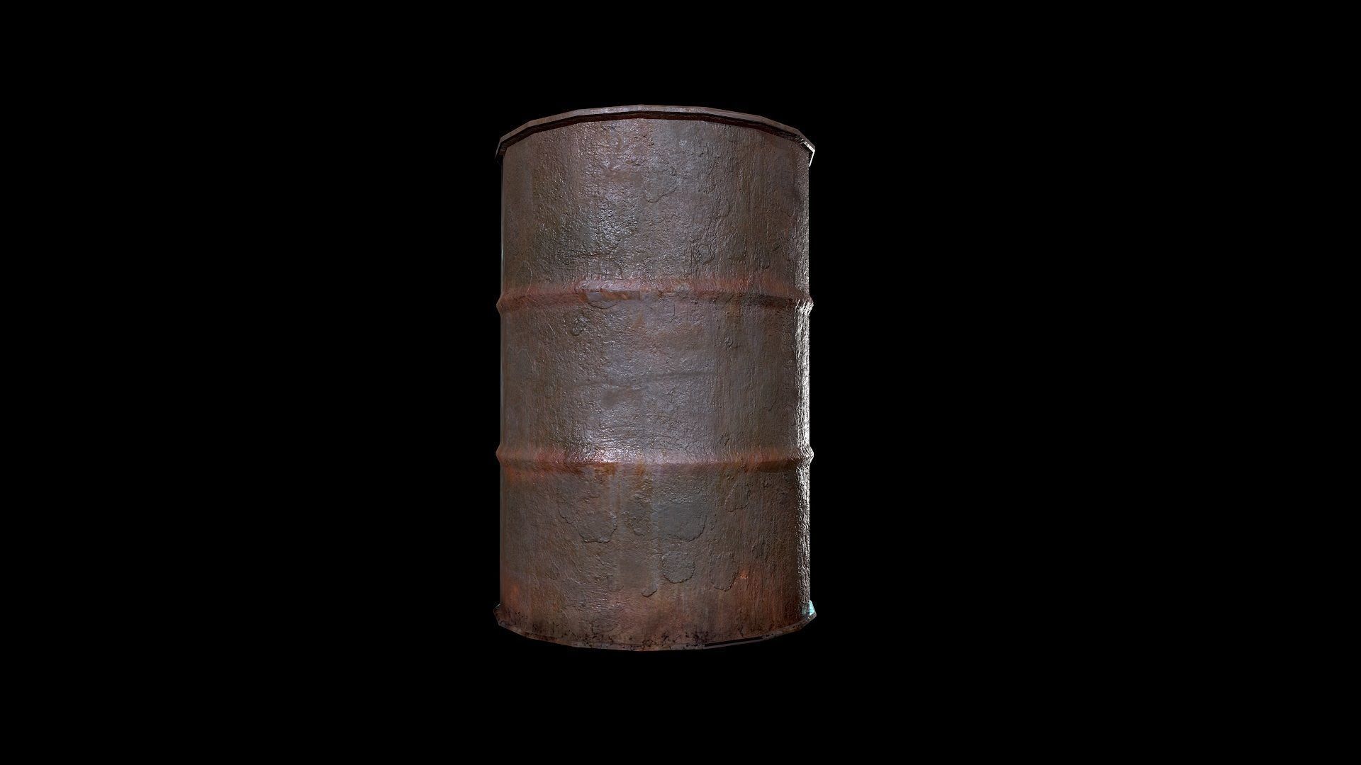 Oil Barrel Low-poly 3D model_4