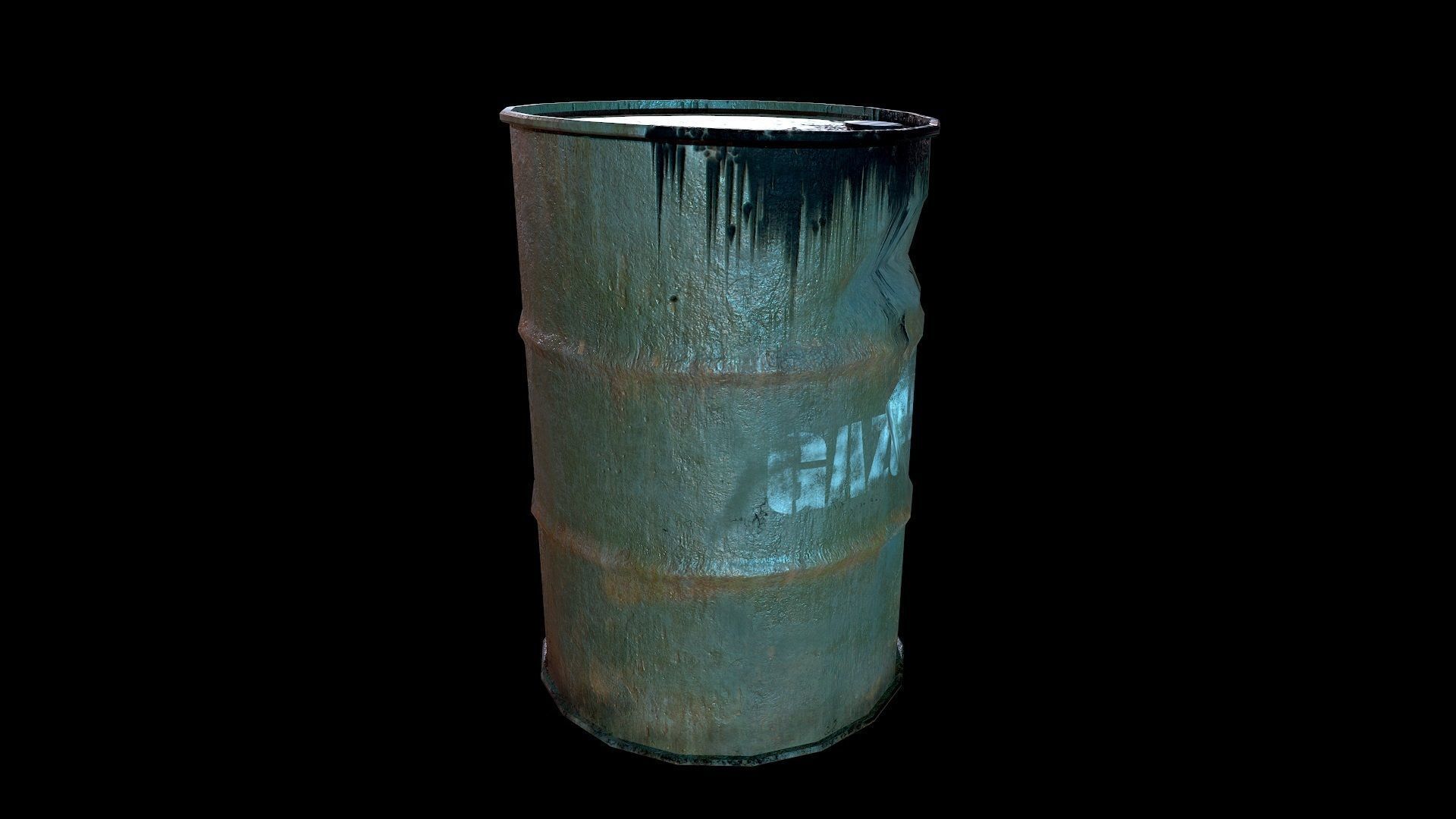 Oil Barrel Low-poly 3D model_5
