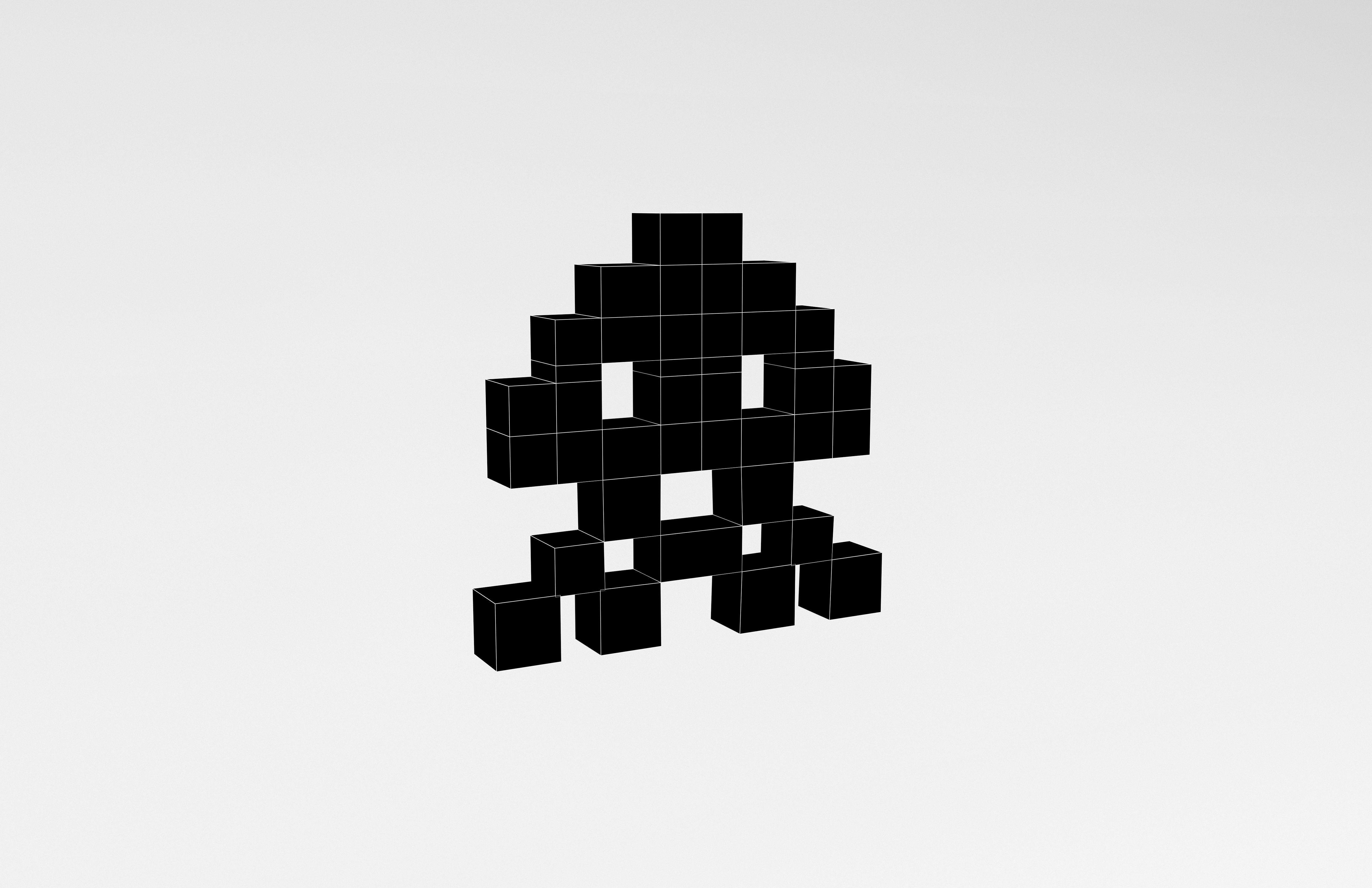 Space Invaders v1 001 Low-poly 3D model_7