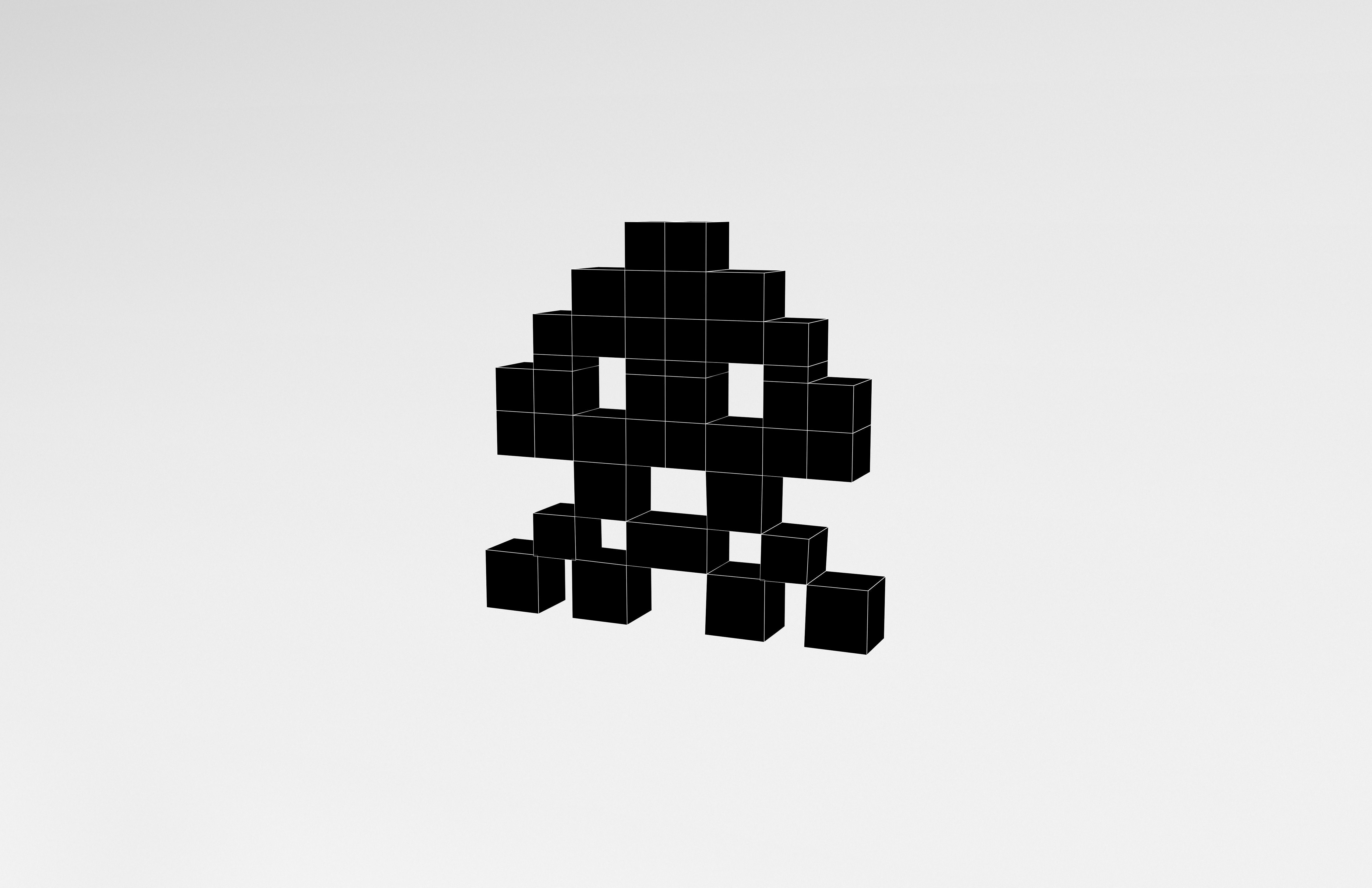 Space Invaders v1 001 Low-poly 3D model_6