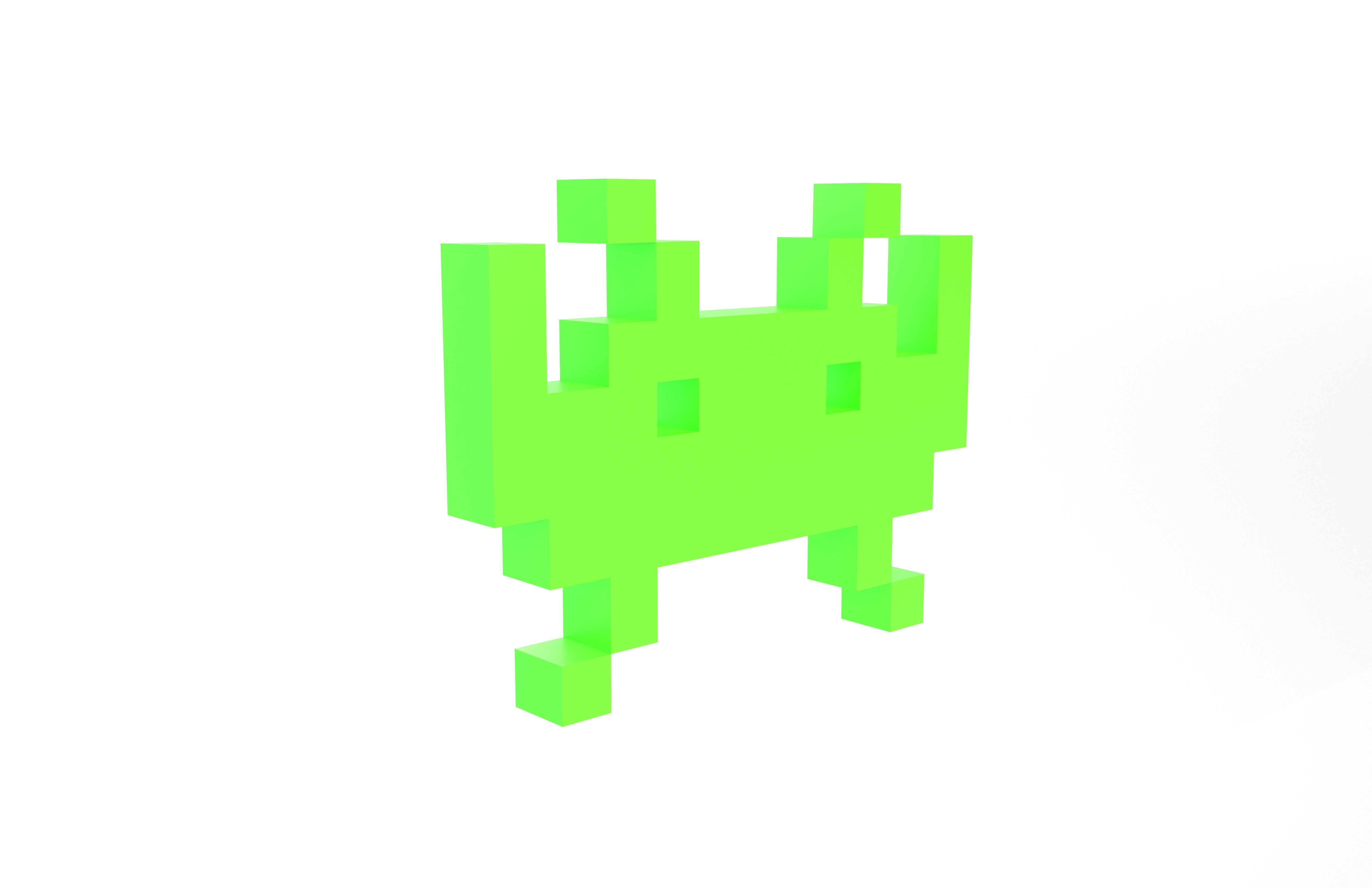 Space Invaders v2 001 Low-poly 3D model_3