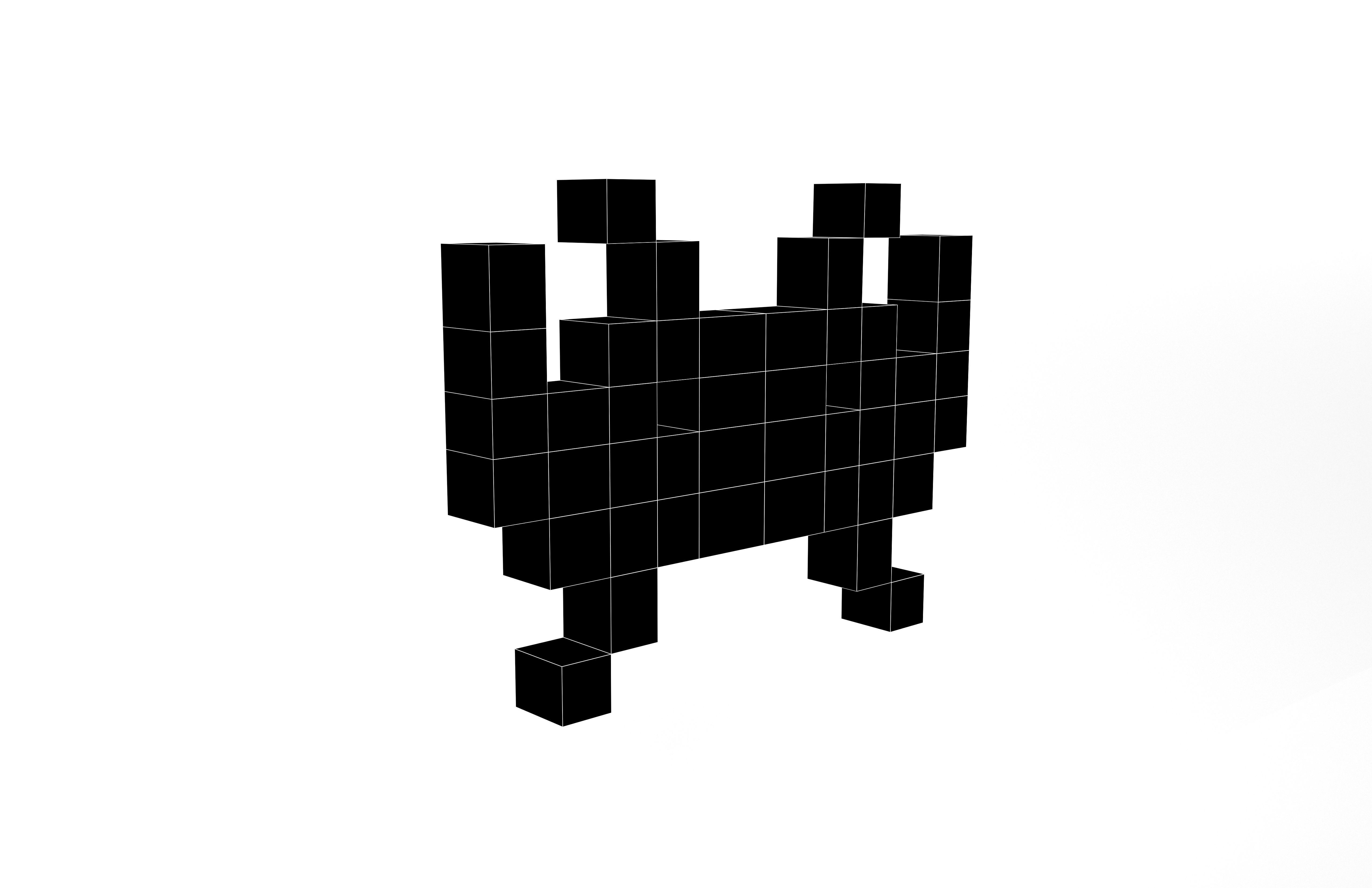 Space Invaders v2 001 Low-poly 3D model_7