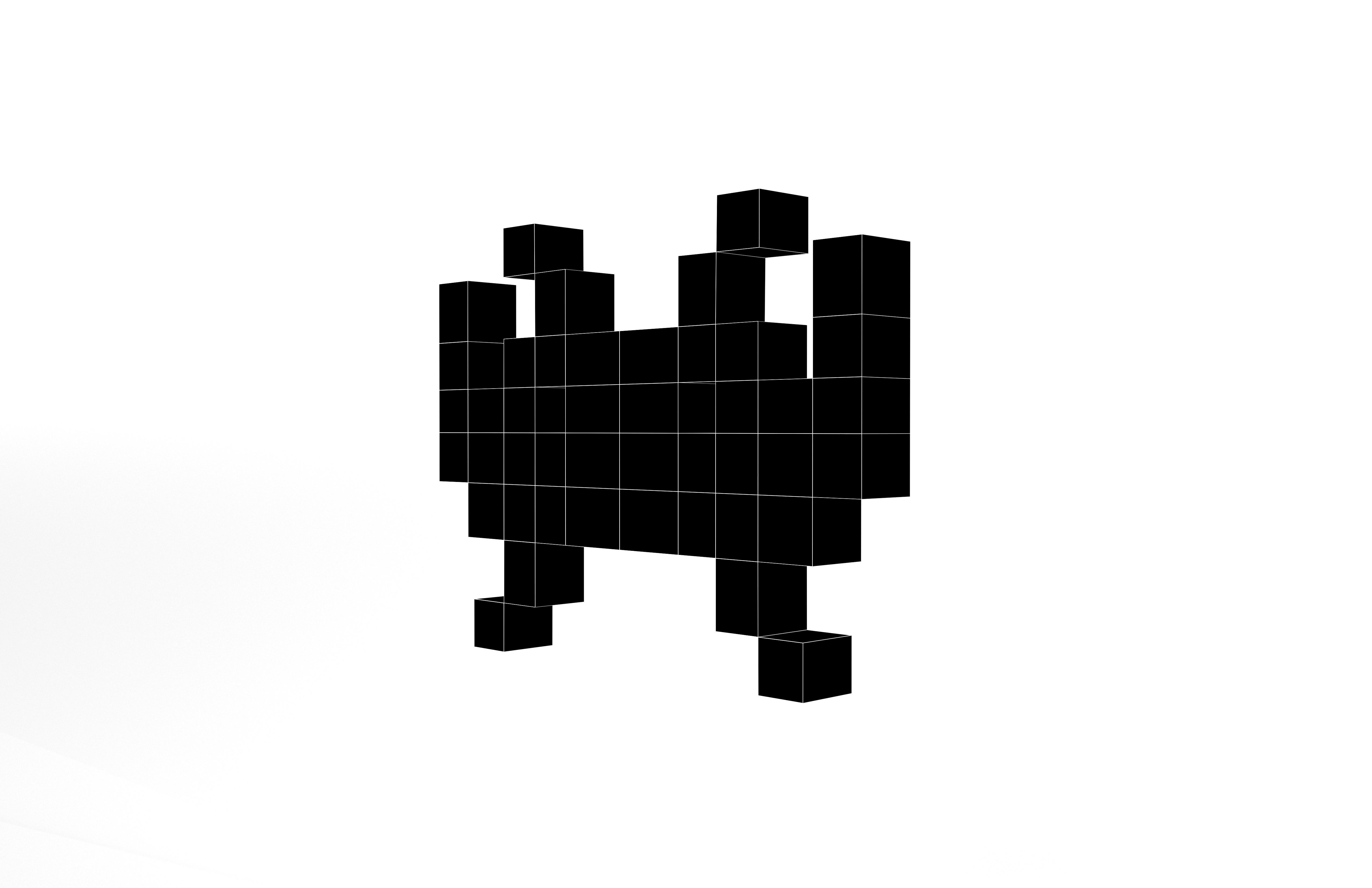 Space Invaders v2 001 Low-poly 3D model_6