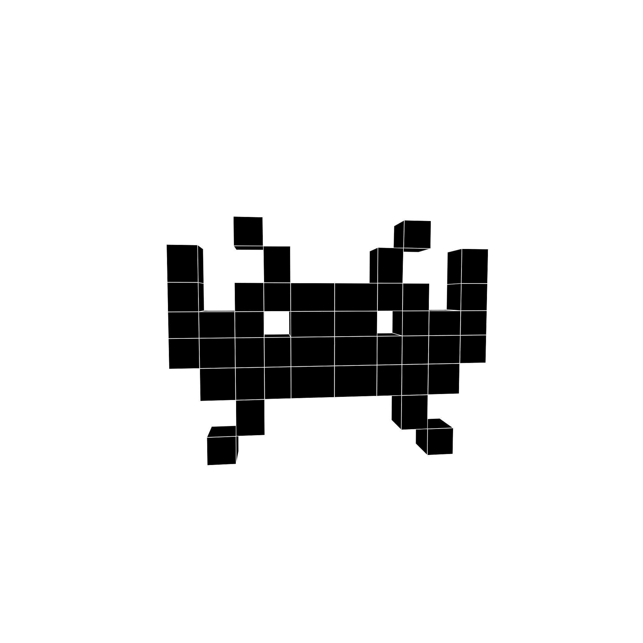 Space Invaders v2 001 Low-poly 3D model_4