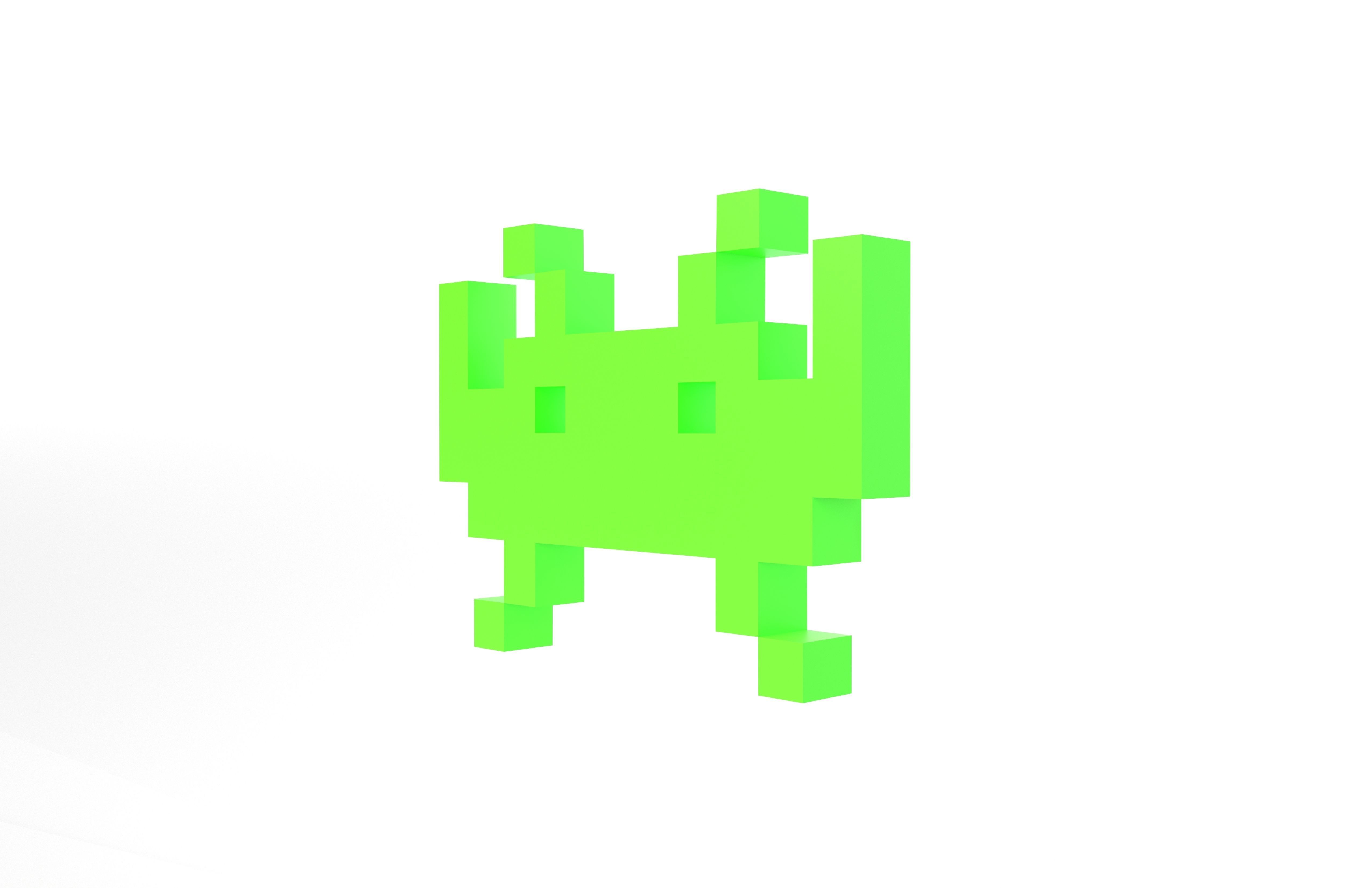 Space Invaders v2 001 Low-poly 3D model_2
