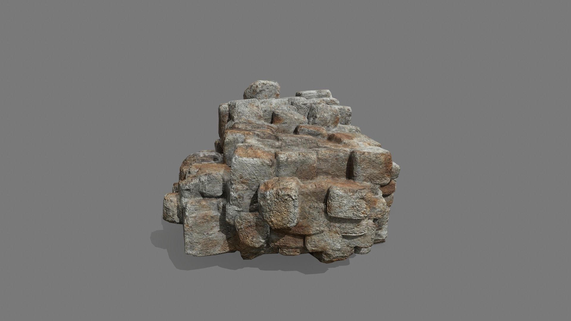 Stone Set piece of rock Low-poly 3D model_17