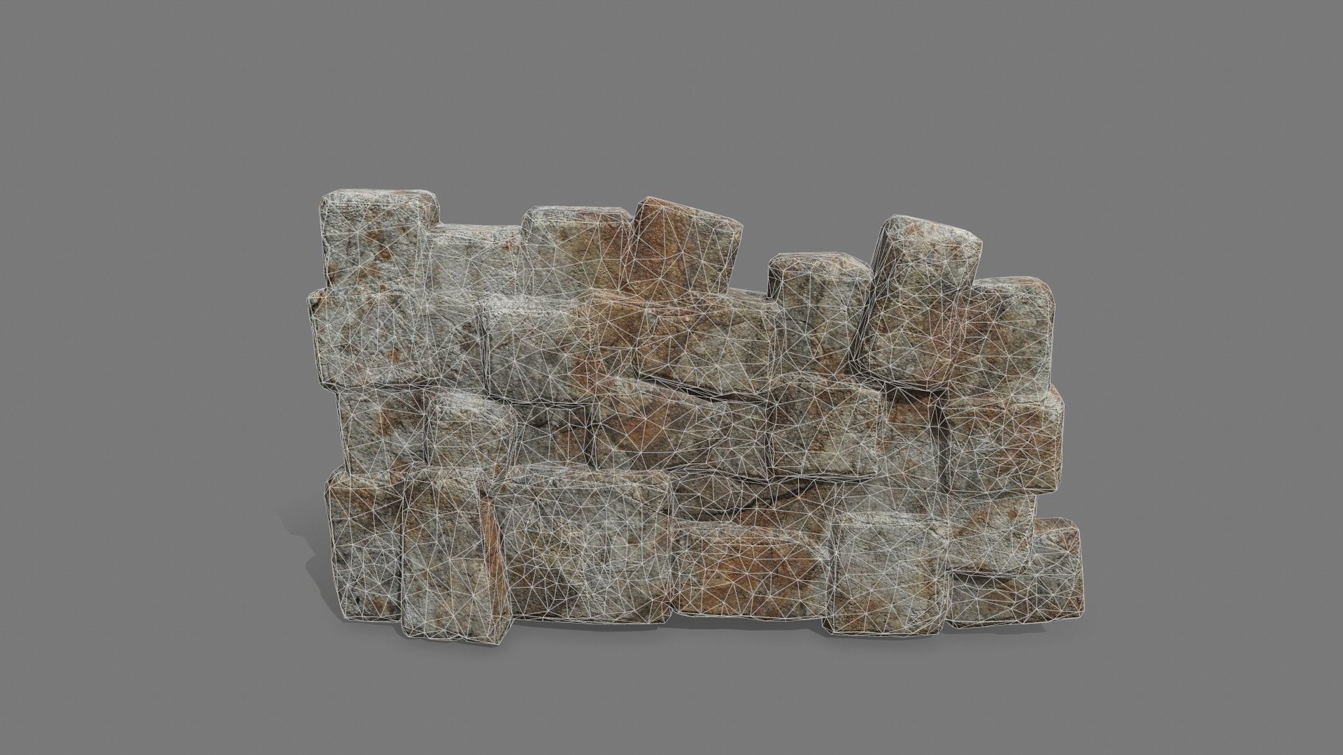 Stone Set piece of rock Low-poly 3D model_8