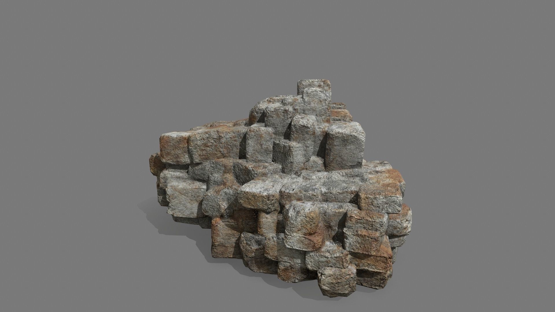 Stone Set piece of rock Low-poly 3D model_12