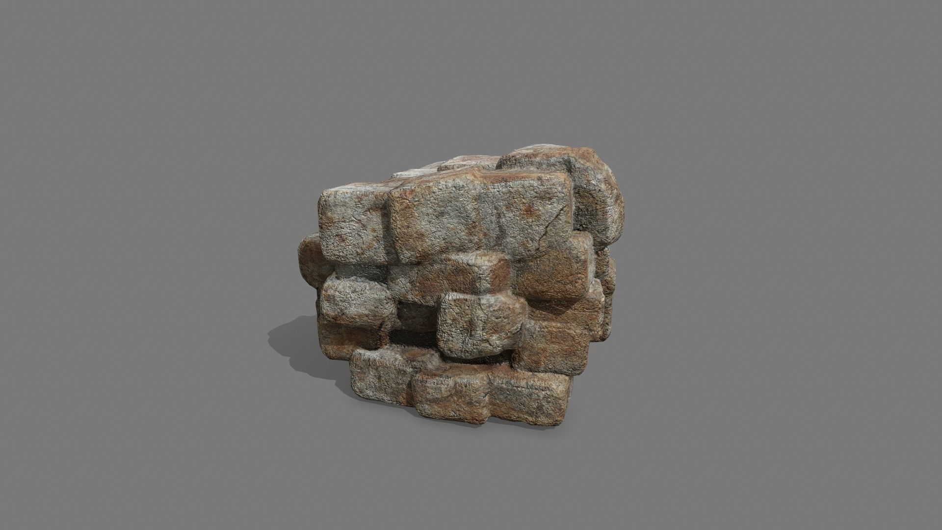 Stone Set piece of rock Low-poly 3D model_13