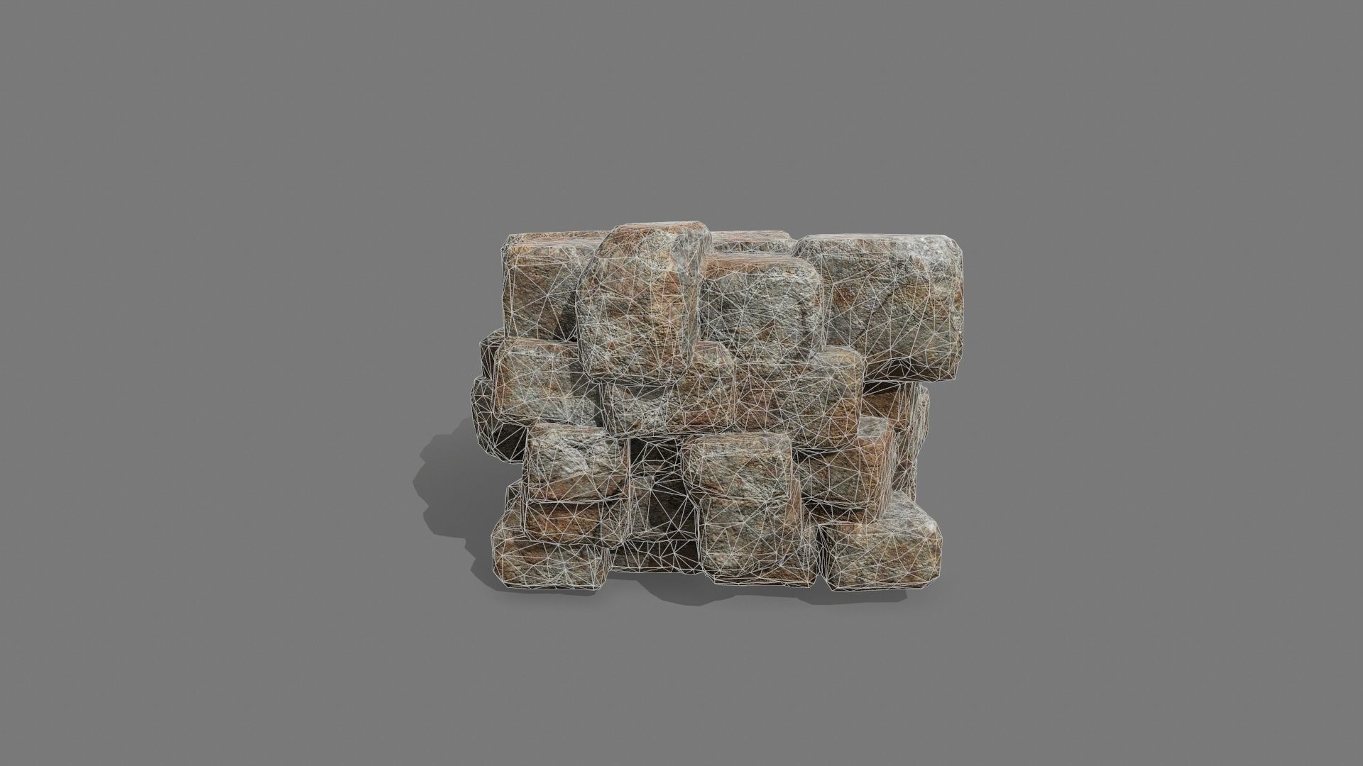 Stone Set piece of rock Low-poly 3D model_15