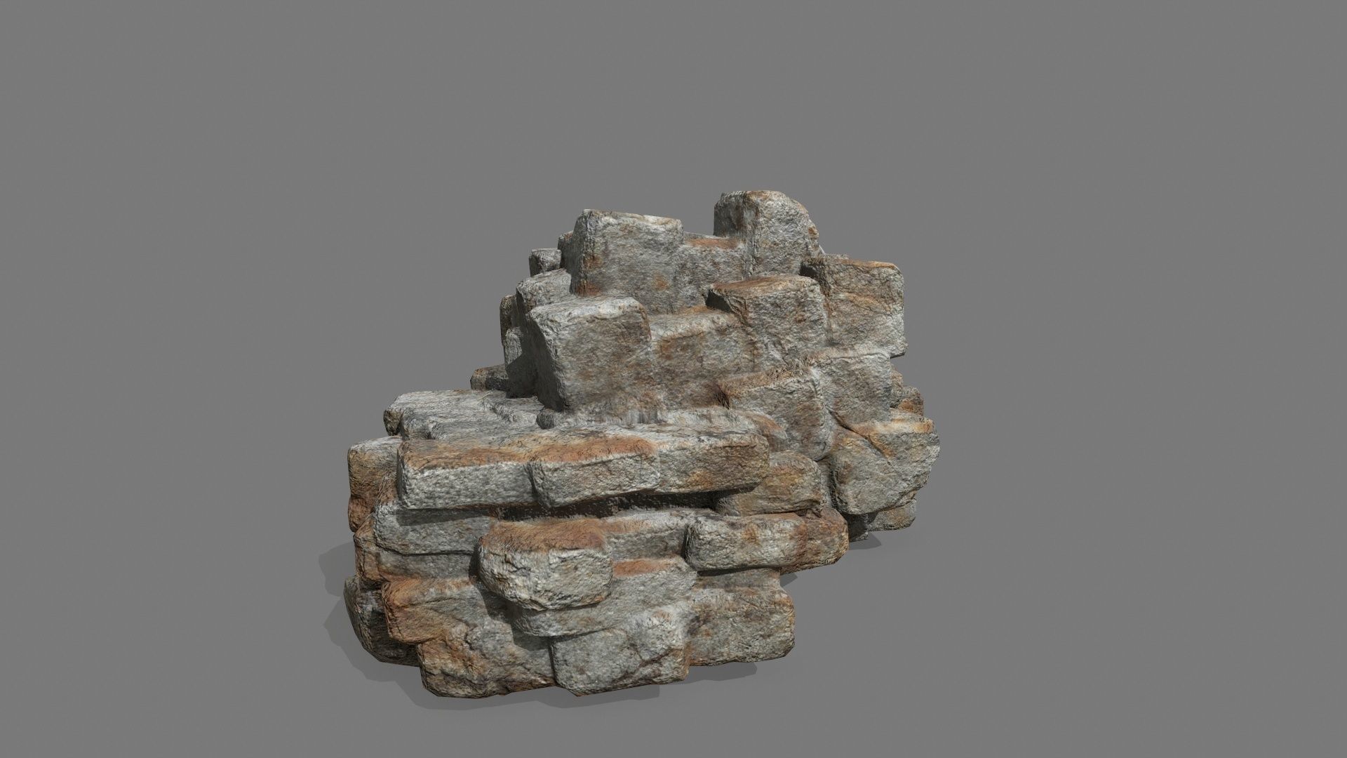 Stone Set piece of rock Low-poly 3D model_20