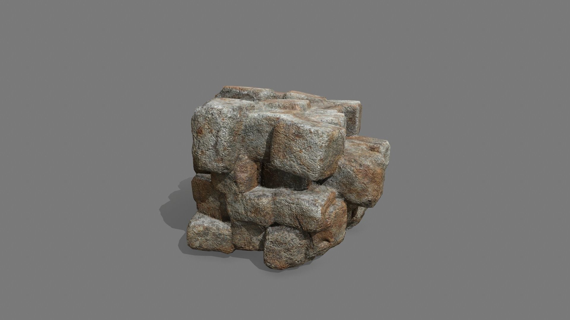 Stone Set piece of rock Low-poly 3D model_10