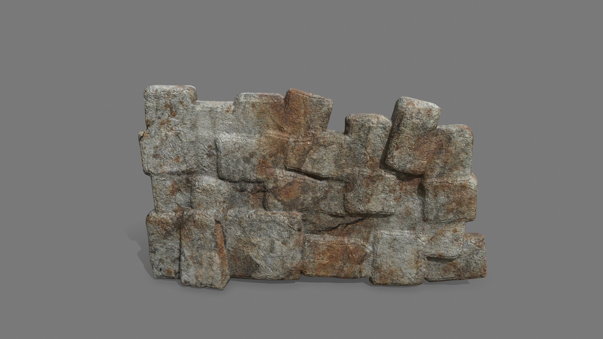 Stone Set piece of rock Low-poly 3D model_7