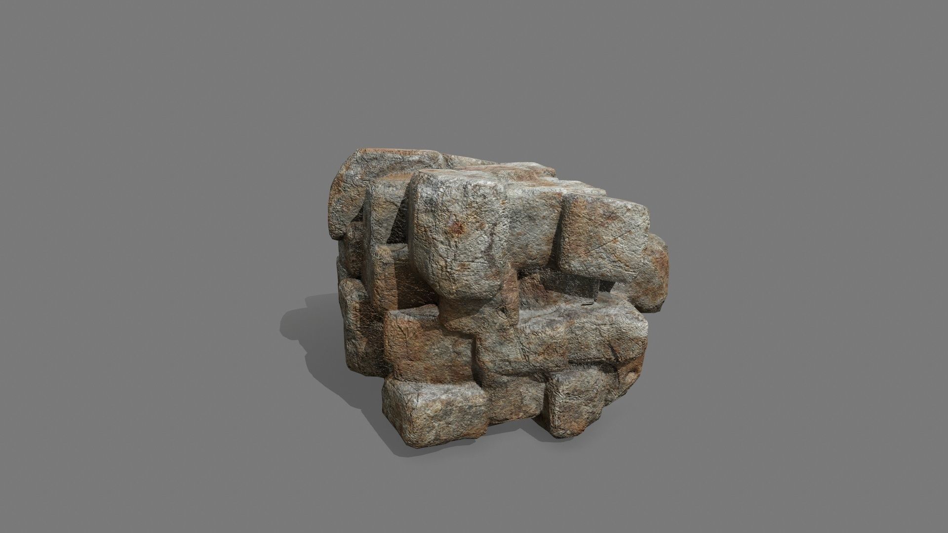 Stone Set piece of rock Low-poly 3D model_9