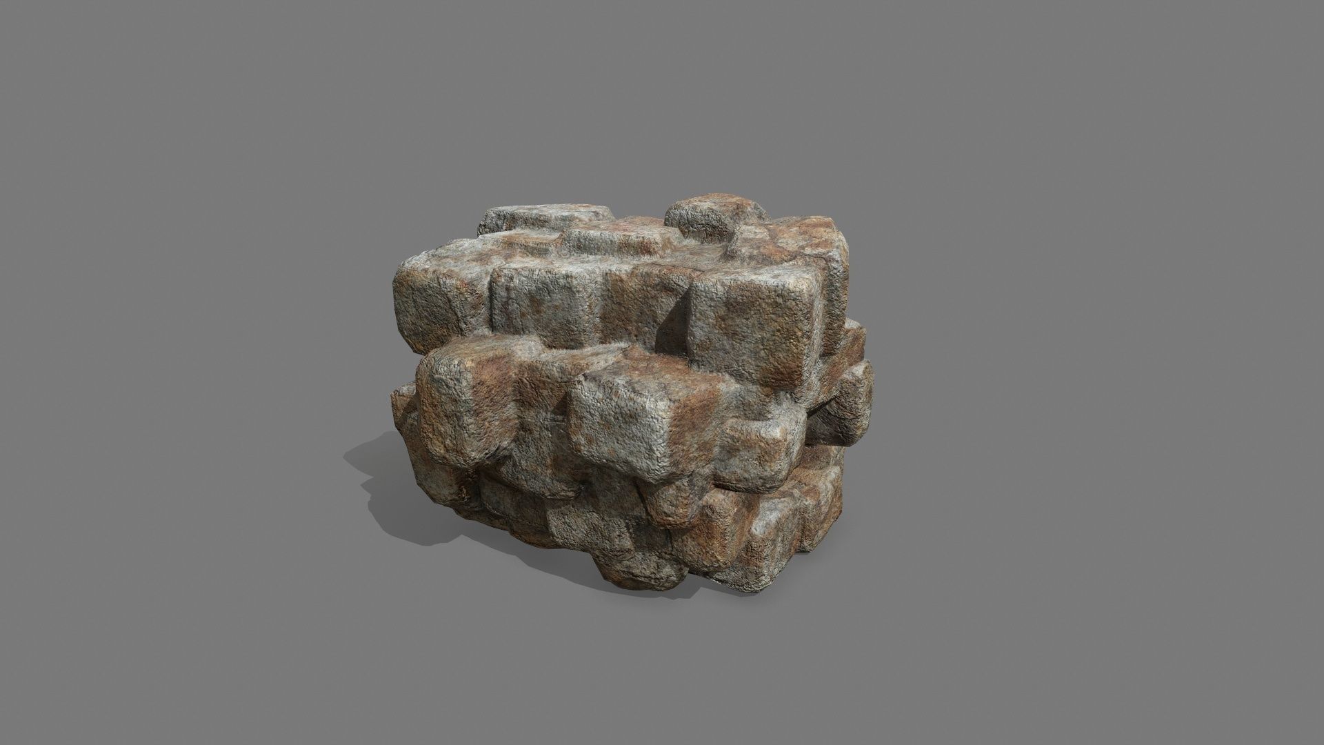 Stone Set piece of rock Low-poly 3D model_11