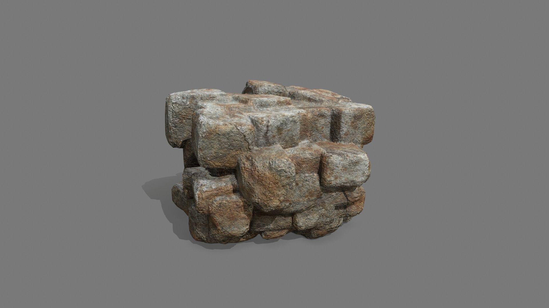 Stone Set piece of rock Low-poly 3D model_2