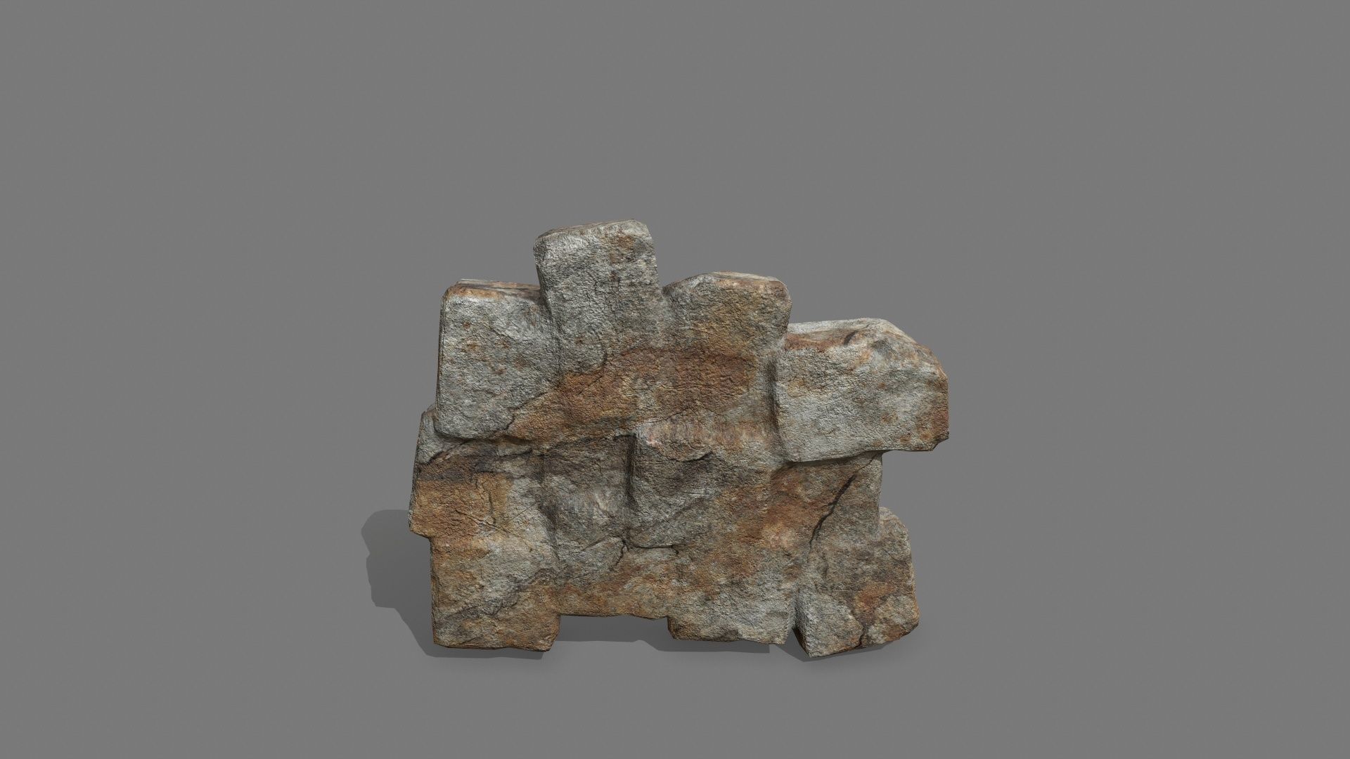 Stone Set piece of rock Low-poly 3D model_3