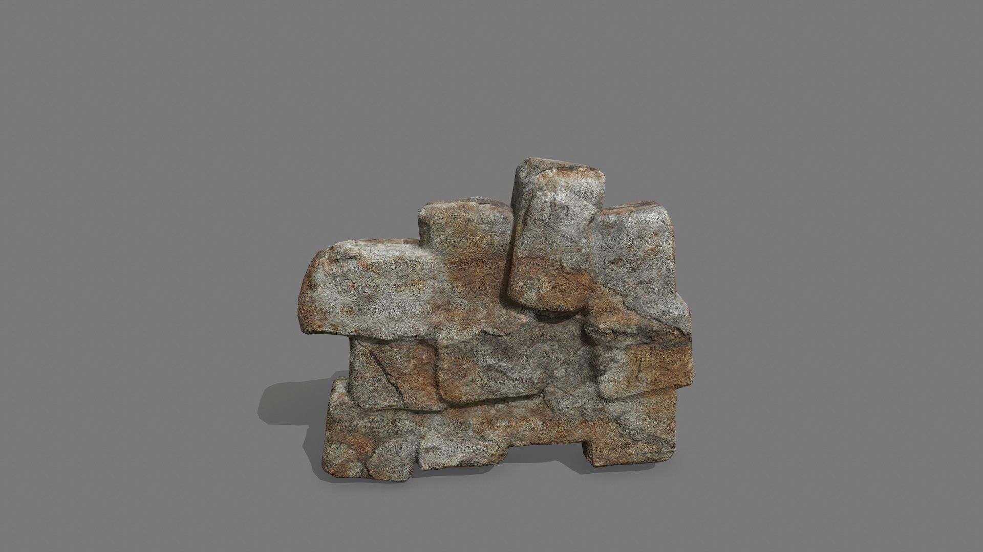 Stone Set piece of rock Low-poly 3D model_4
