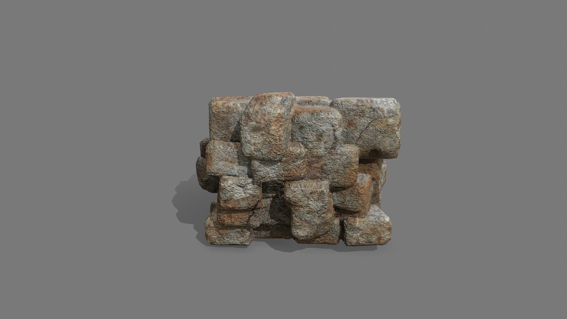 Stone Set piece of rock Low-poly 3D model_14