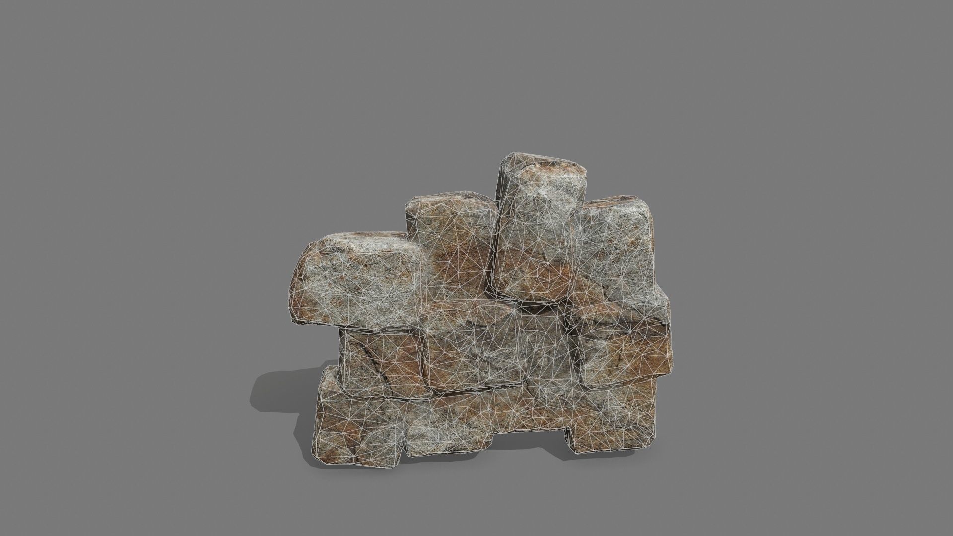 Stone Set piece of rock Low-poly 3D model_5