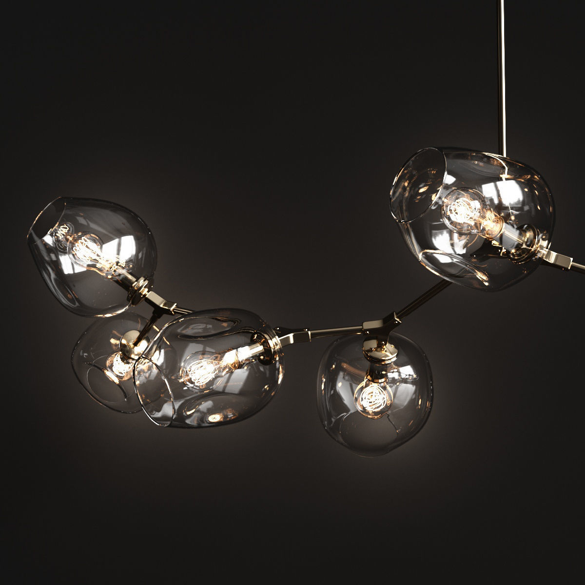 Branching bubble 9 lamps 2 3D model_2