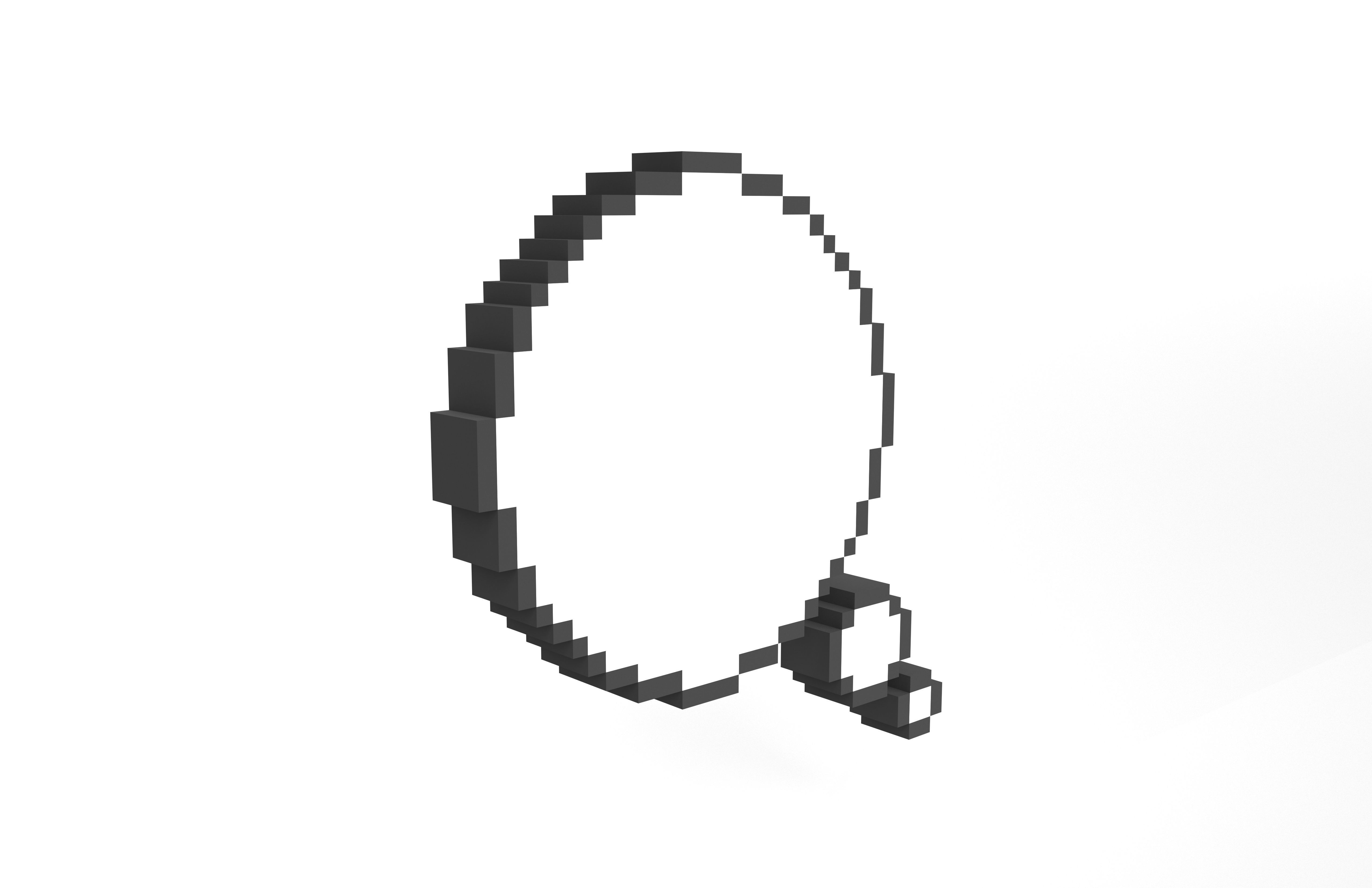 Pixel Speech Bubbles v1 001 Low-poly 3D model_3