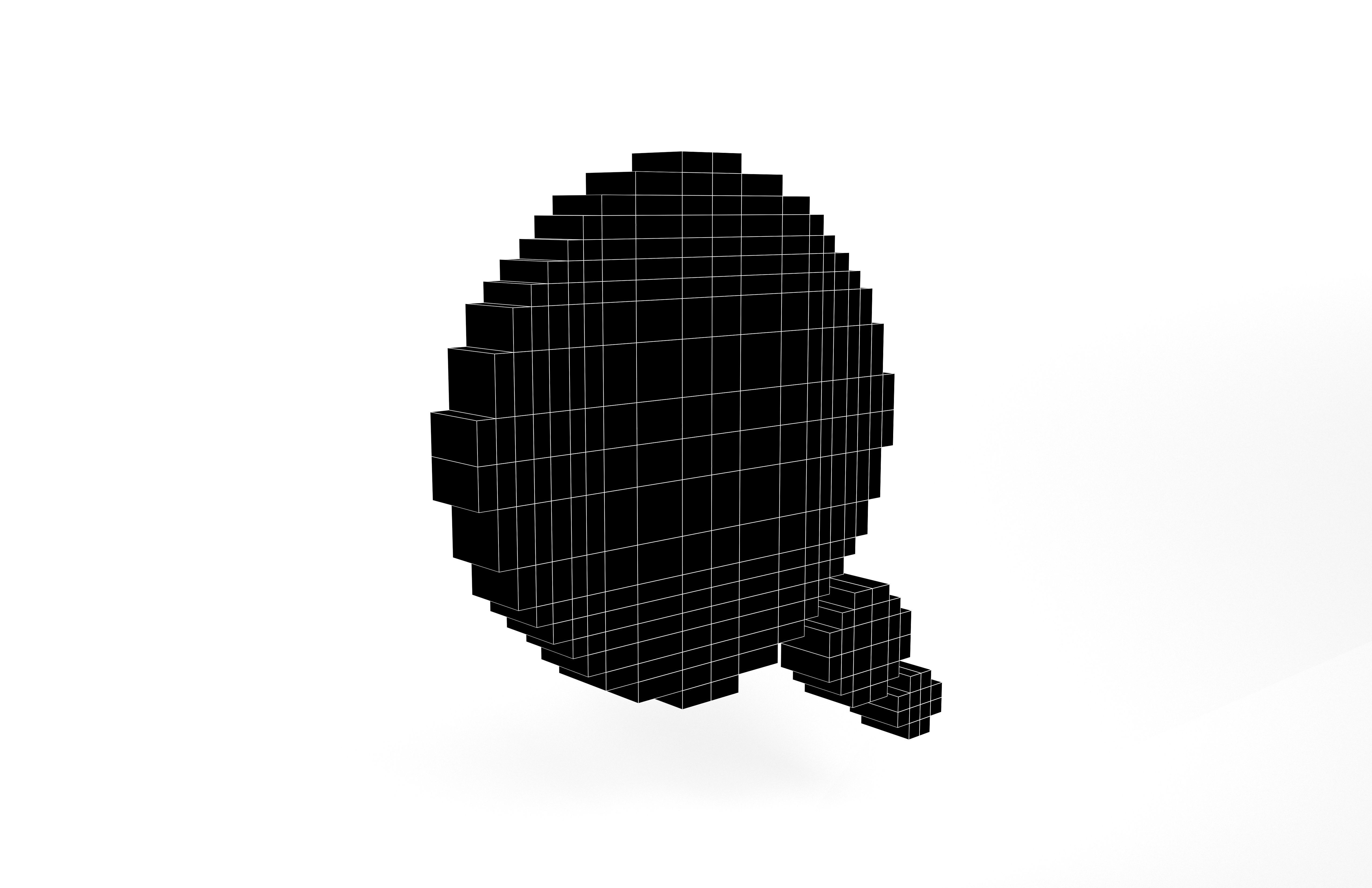 Pixel Speech Bubbles v1 001 Low-poly 3D model_7