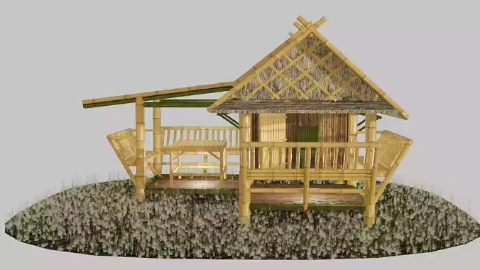 Thailand Bamboo hut style 3d model