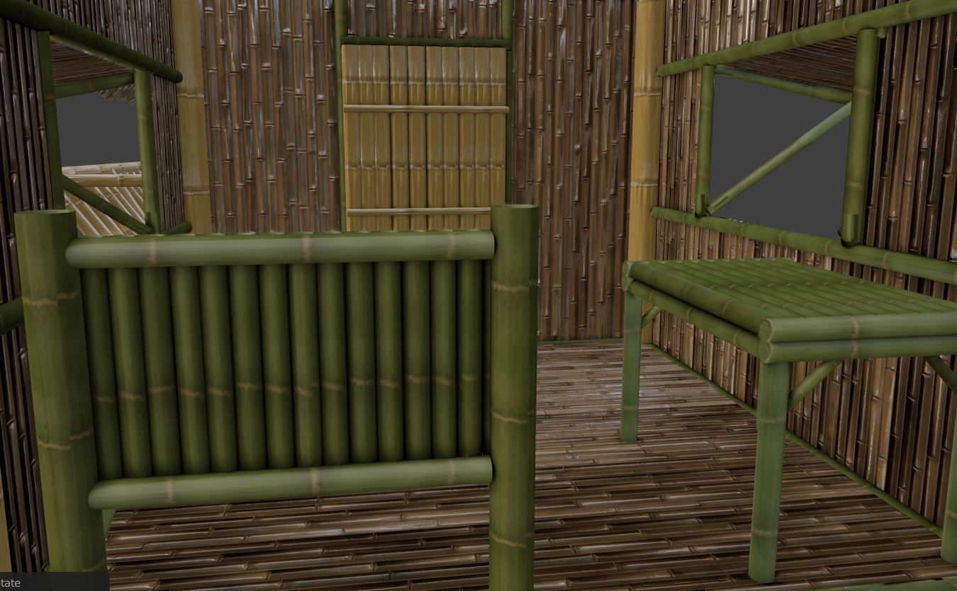 Thailand Bamboo hut style 3d model Free low-poly 3D model_12