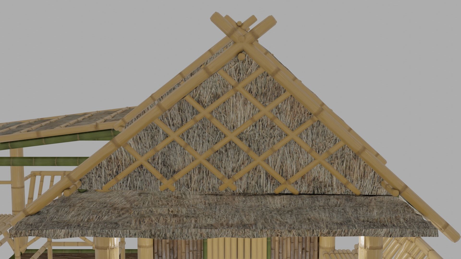 Thailand Bamboo hut style 3d model Free low-poly 3D model_10