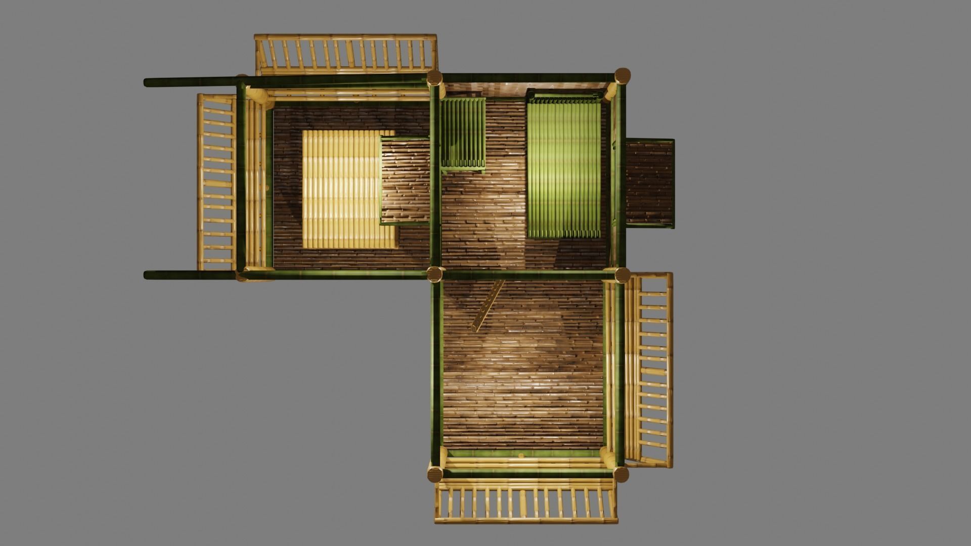 Thailand Bamboo hut style 3d model Free low-poly 3D model_17