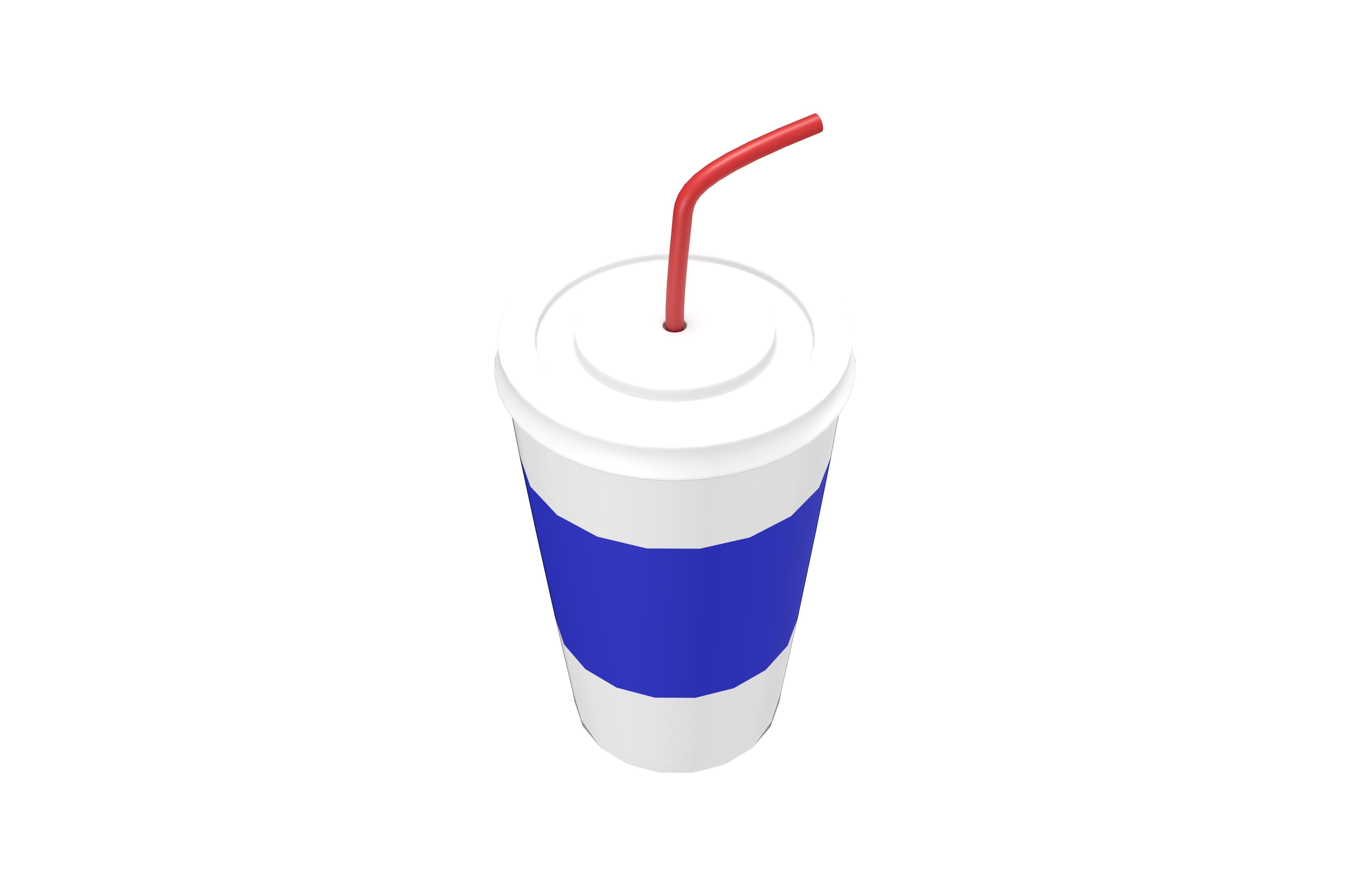 Cup With Straw v1 004 Low-poly 3D model_3