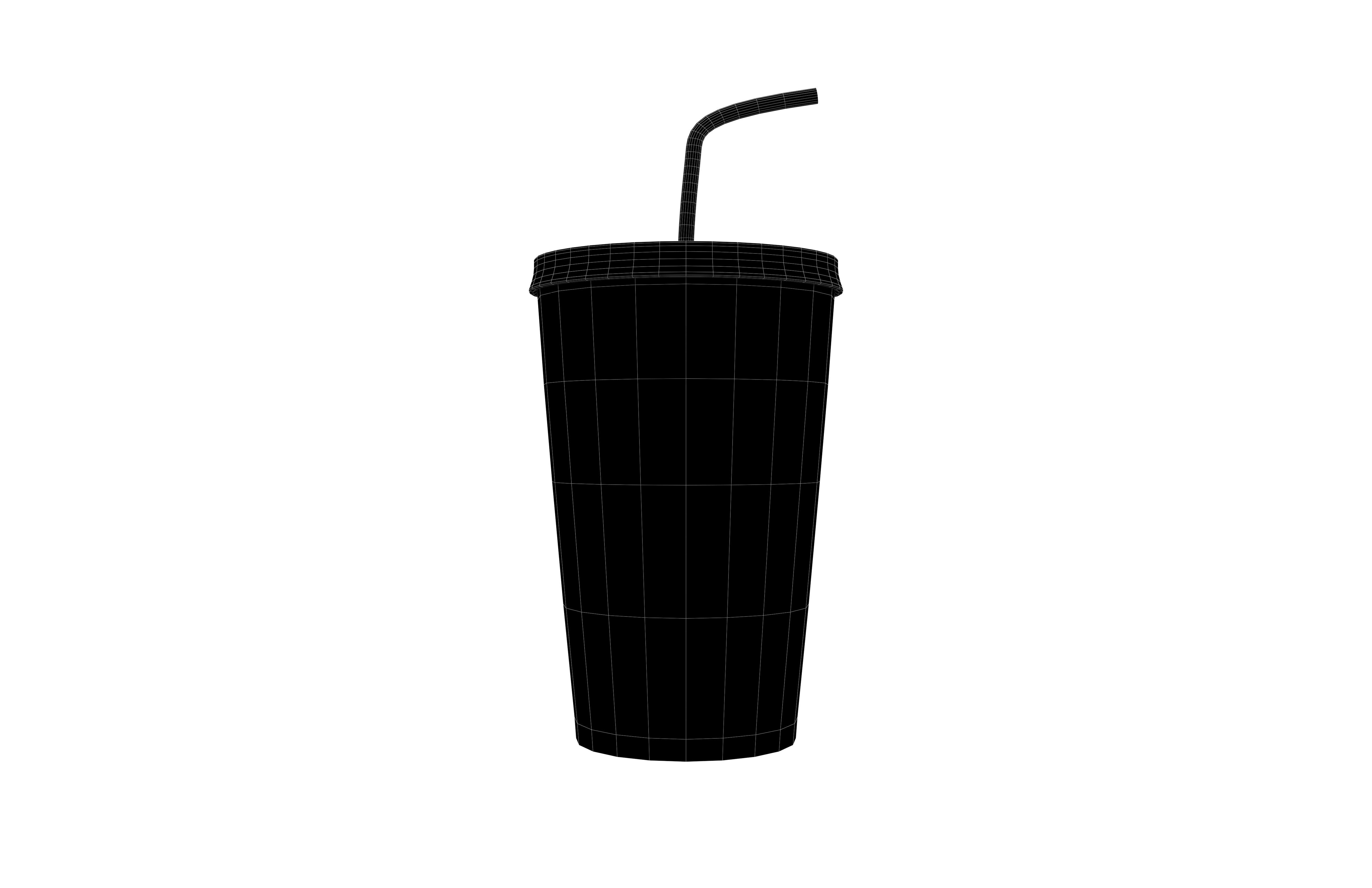 Cup With Straw v1 004 Low-poly 3D model_6