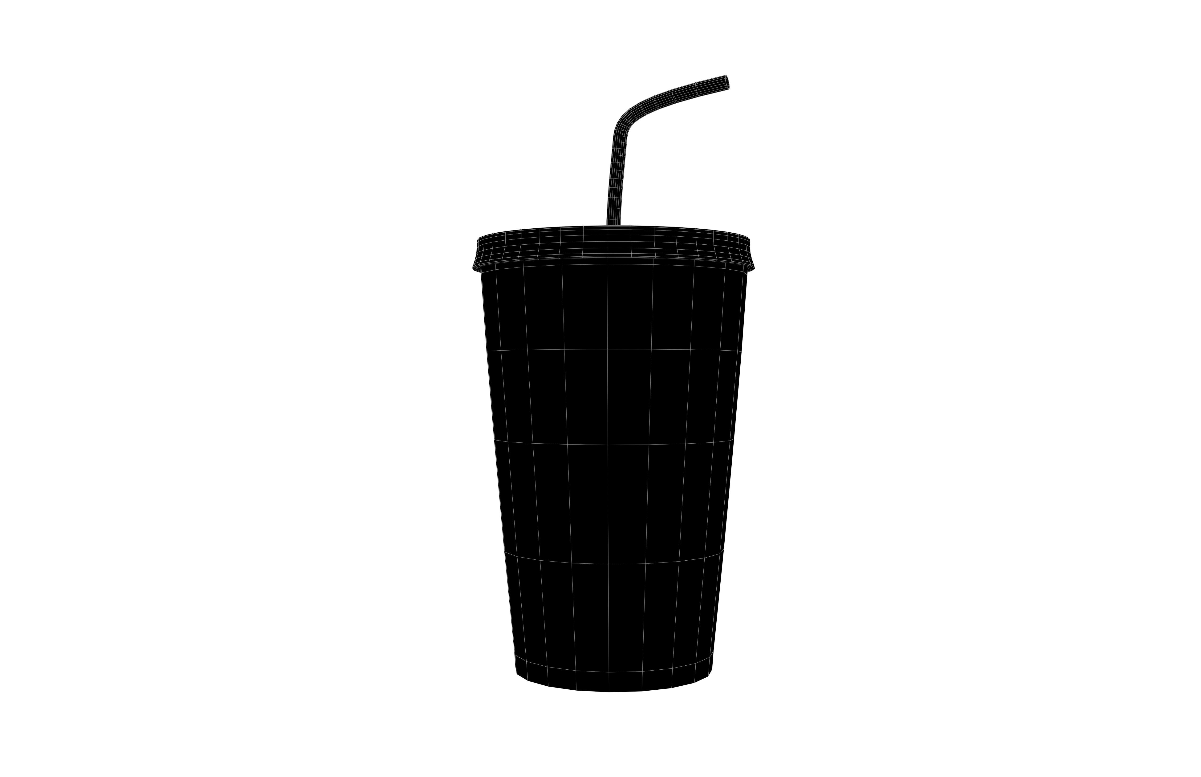 Cup With Straw v1 004 Low-poly 3D model_5