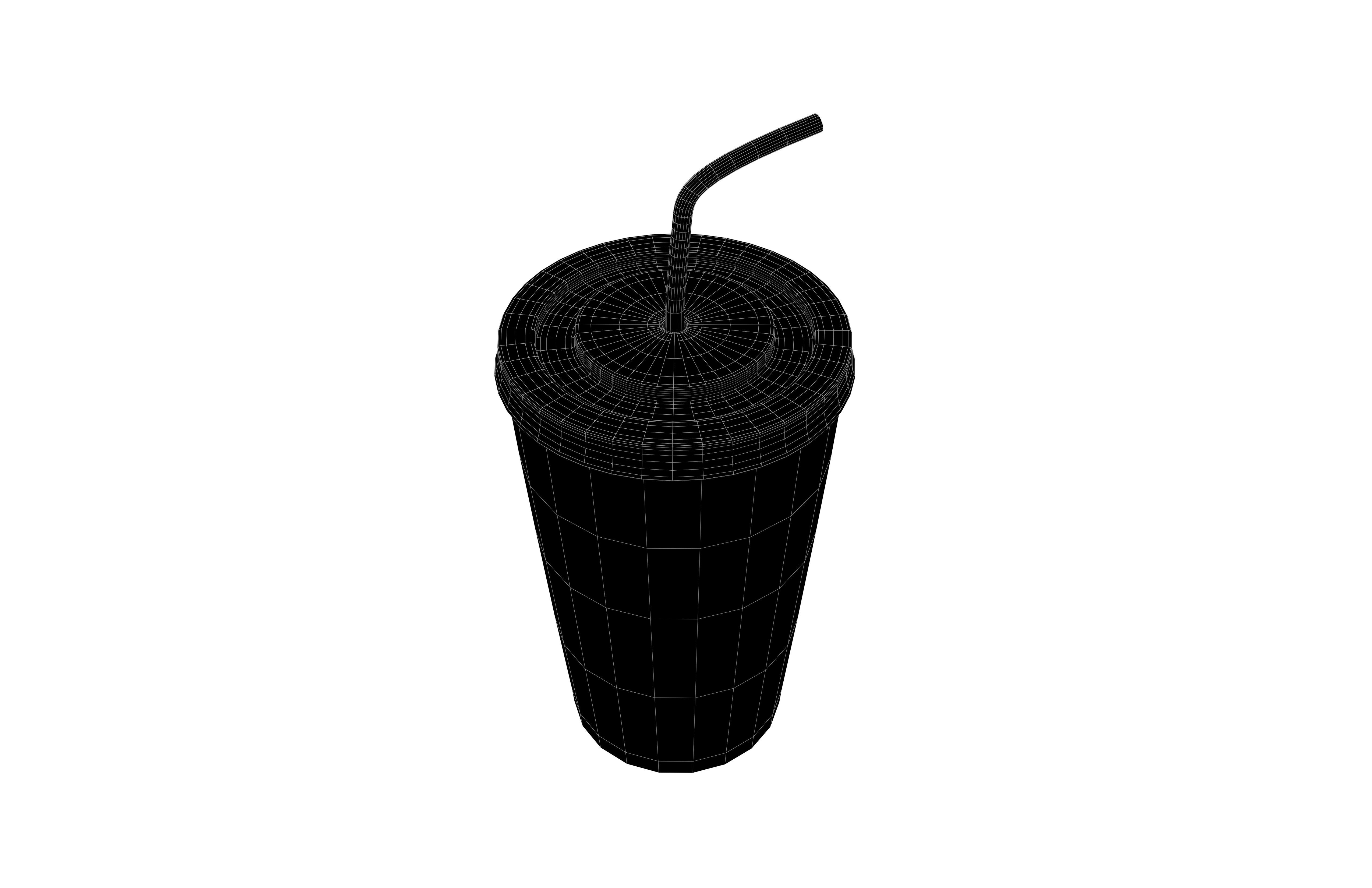 Cup With Straw v1 004 Low-poly 3D model_7