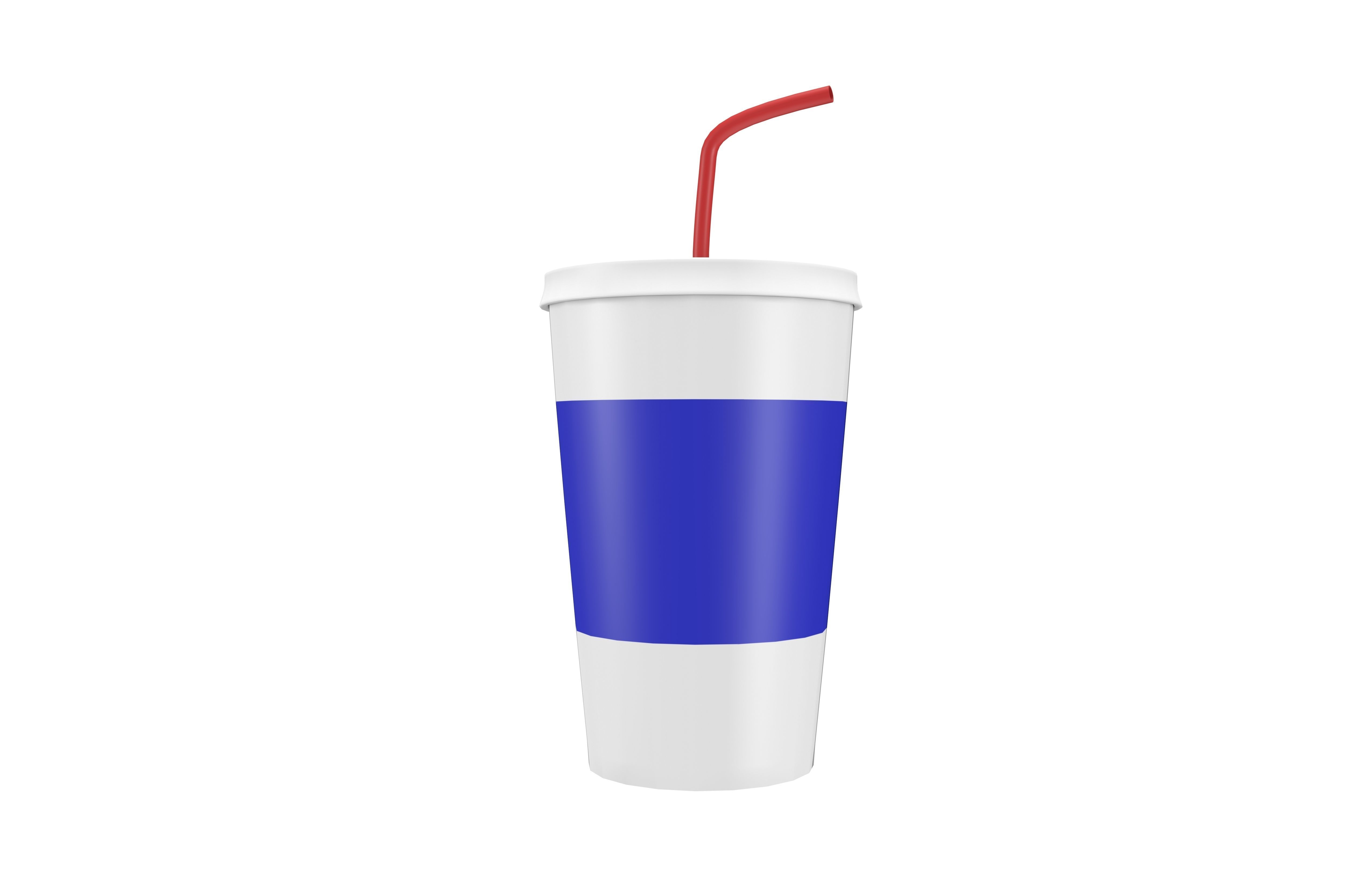 Cup With Straw v1 004 Low-poly 3D model_1