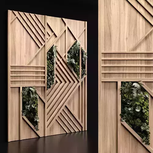 Wooden panels and vertical garden 3