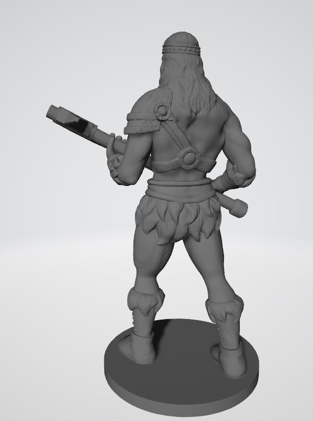 THE BARBARIAN man holding sword Free 3D print model_3