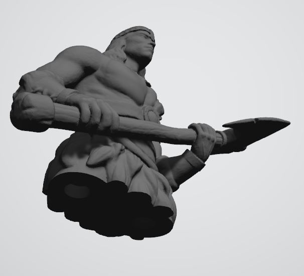 THE BARBARIAN man holding sword Free 3D print model_5