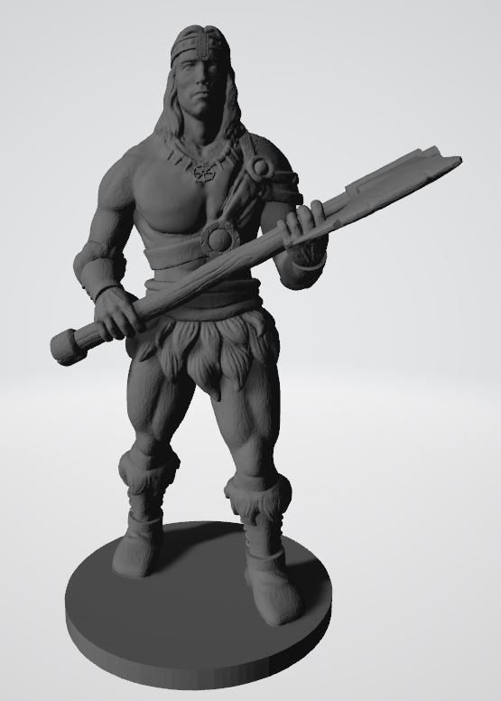 THE BARBARIAN man holding sword Free 3D print model_1