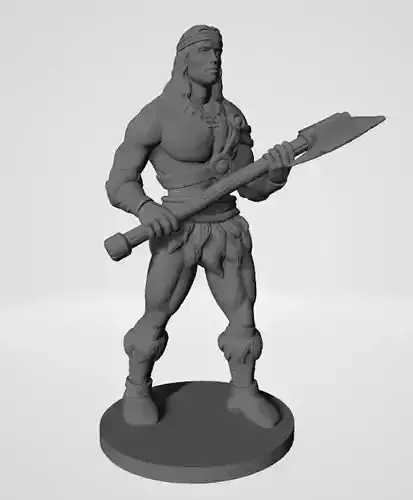 THE BARBARIAN man holding sword