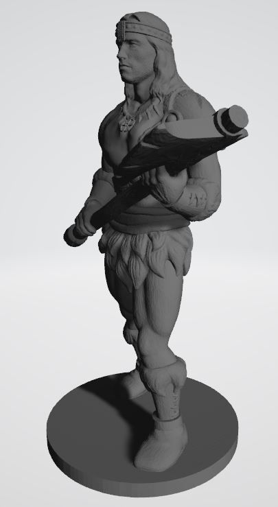 THE BARBARIAN man holding sword Free 3D print model_2