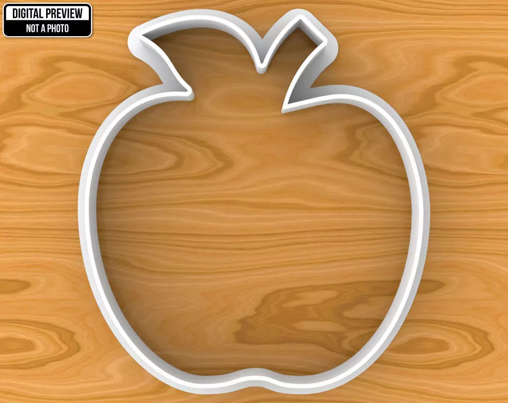 Apple Cookie Cutter 3D print model_0