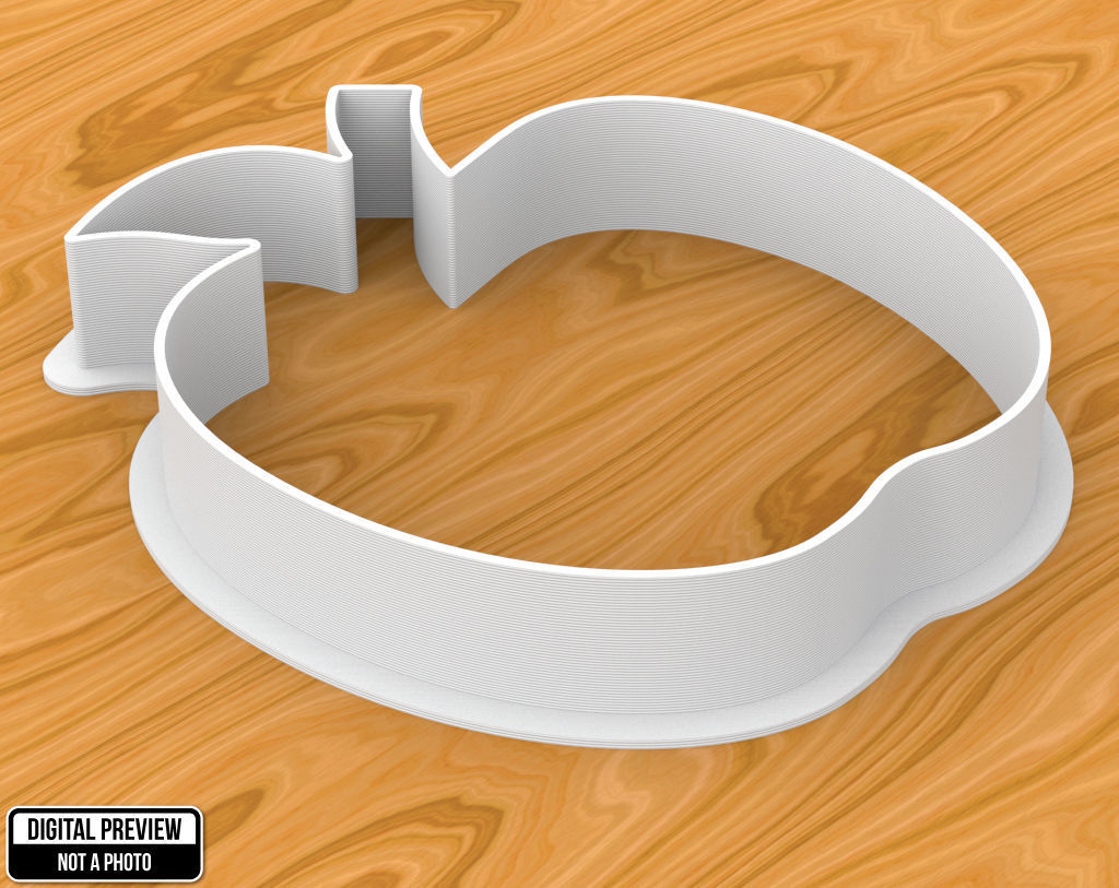 Apple Cookie Cutter 3D print model_1