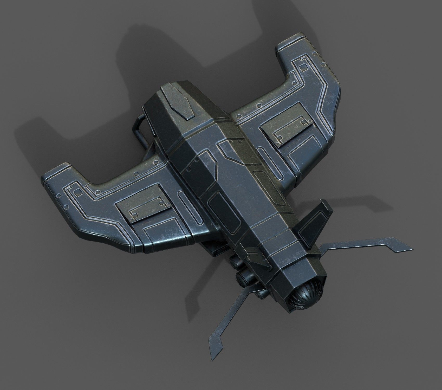 Spaceship starship scifi space futuristic cyborg Low-poly 3D model_4