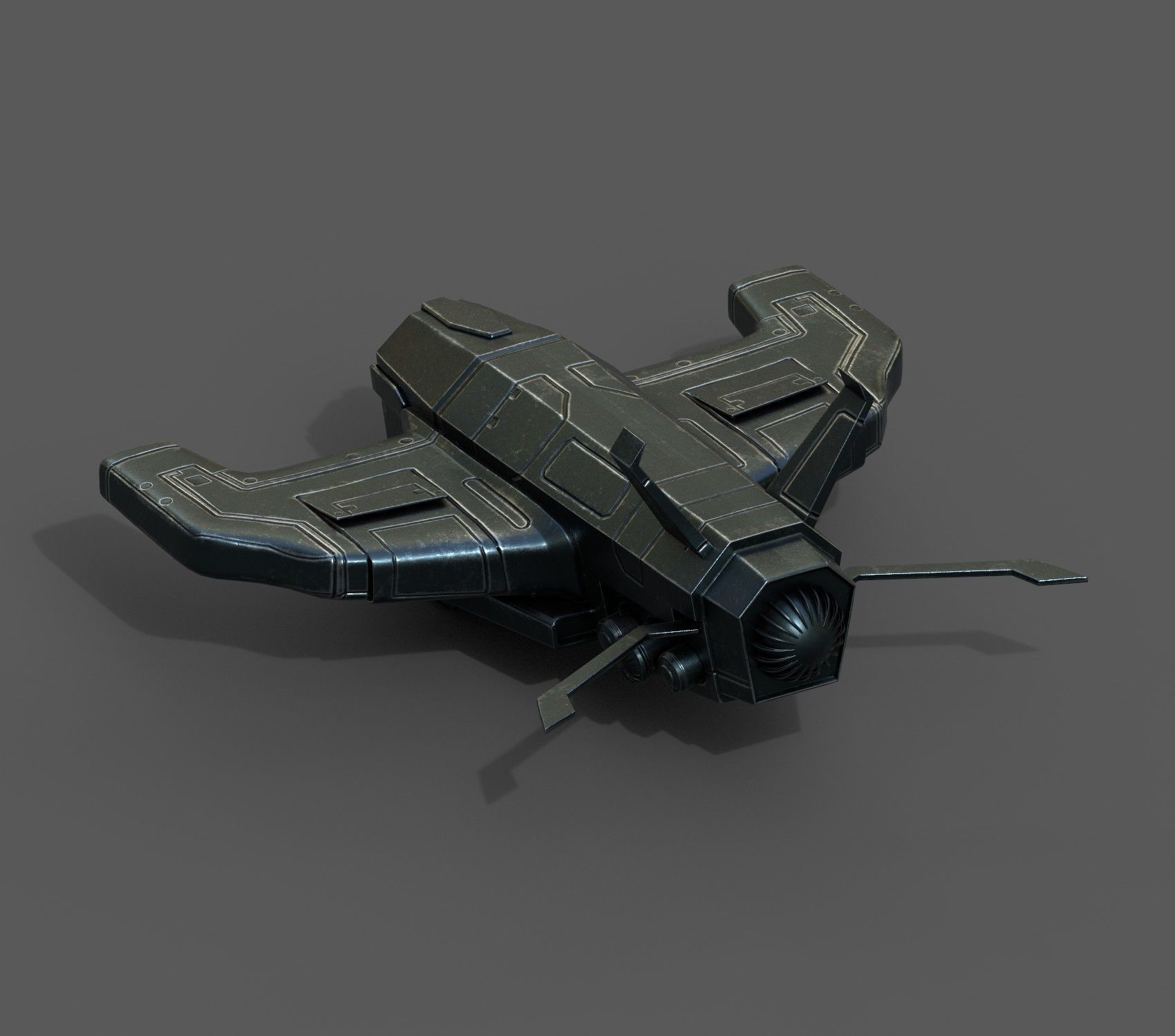 Spaceship starship scifi space futuristic cyborg Low-poly 3D model_7